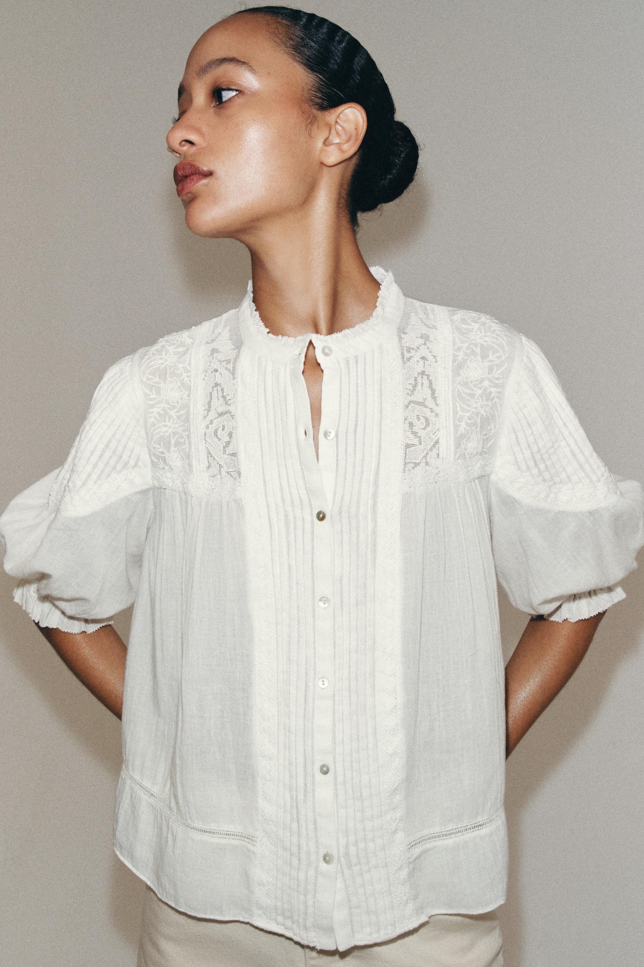 CHEMISE ROMANTIQUE EN COTON ZW COLLECTION